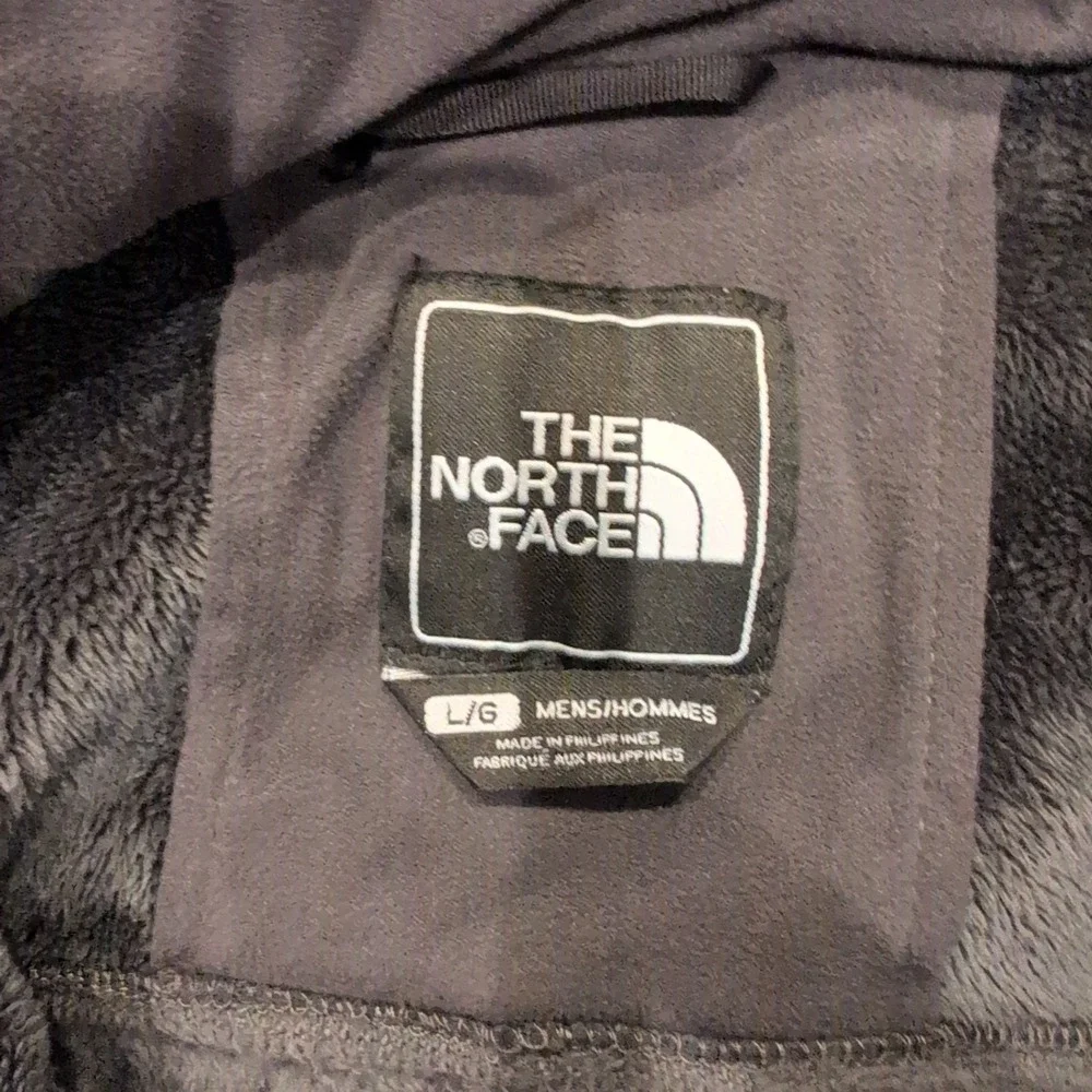 The North Face Mens Jacket Gray Red Full Zip Fleece Lined Activewear Size L‎